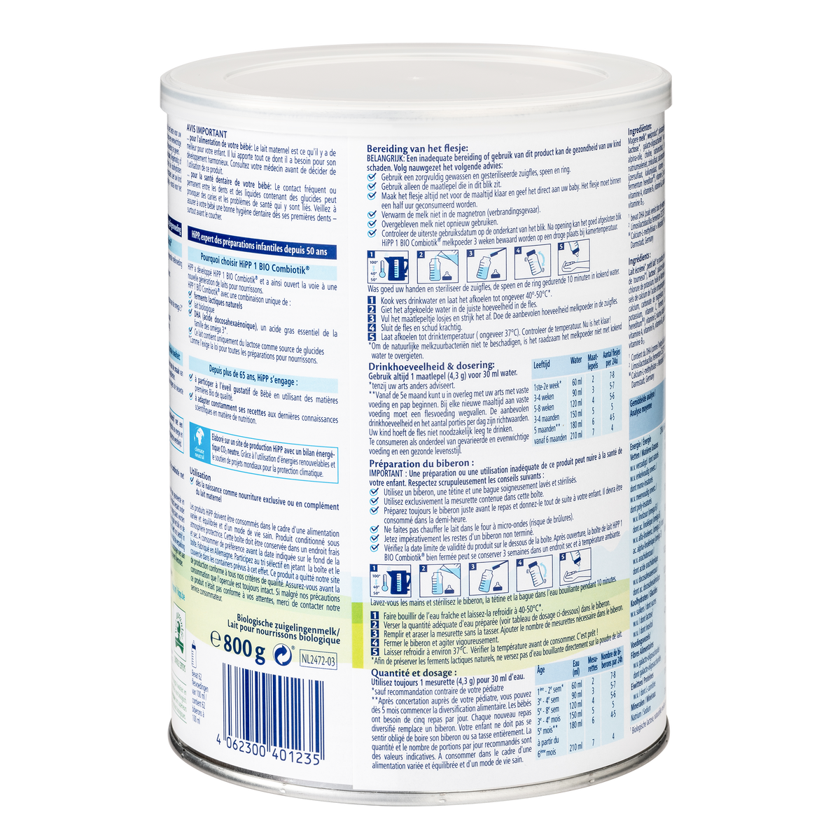 HiPP Dutch Bio Combiotik Cow Milk Formula • Stage 1