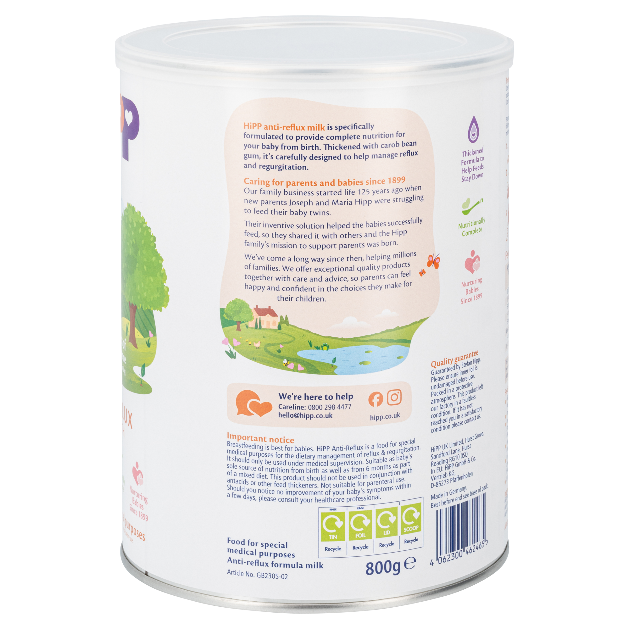 HiPP UK Anti-Reflux (AR) Cow Milk Baby Formula • All stages