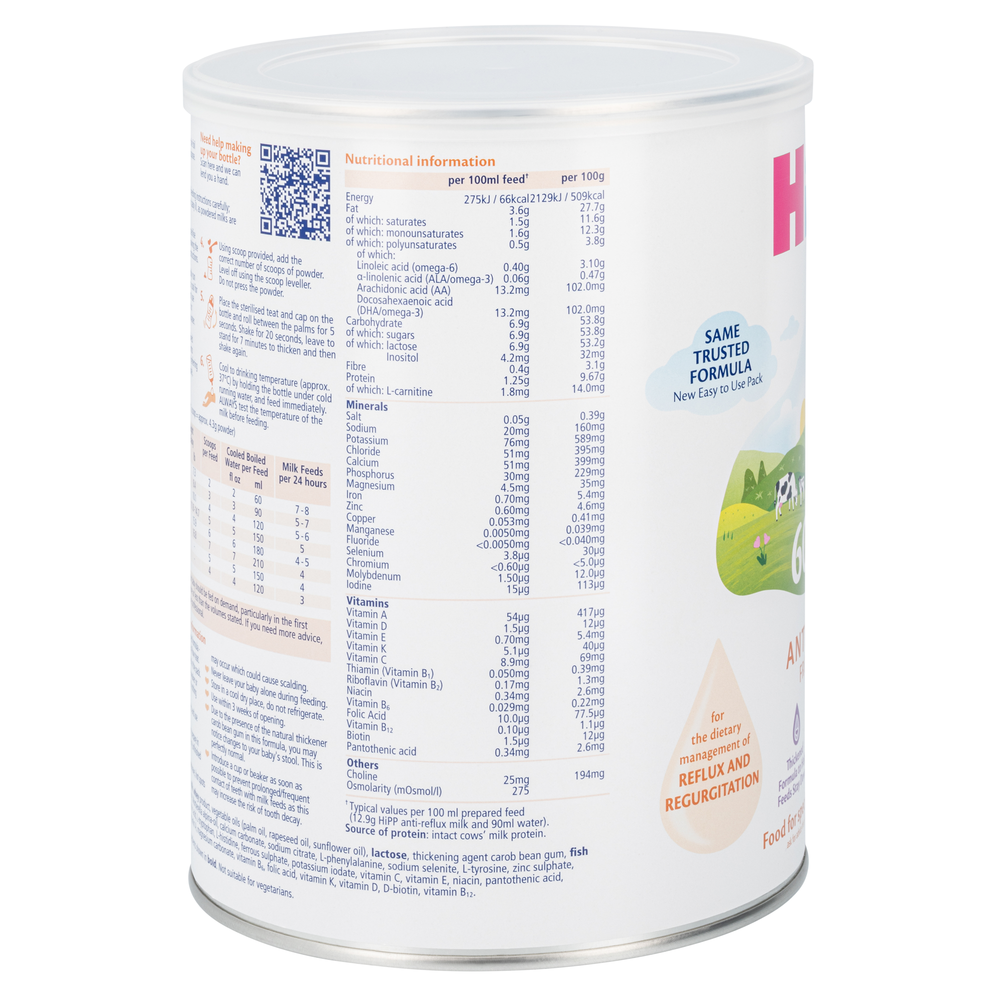 HiPP UK Anti-Reflux (AR) Cow Milk Baby Formula • All stages