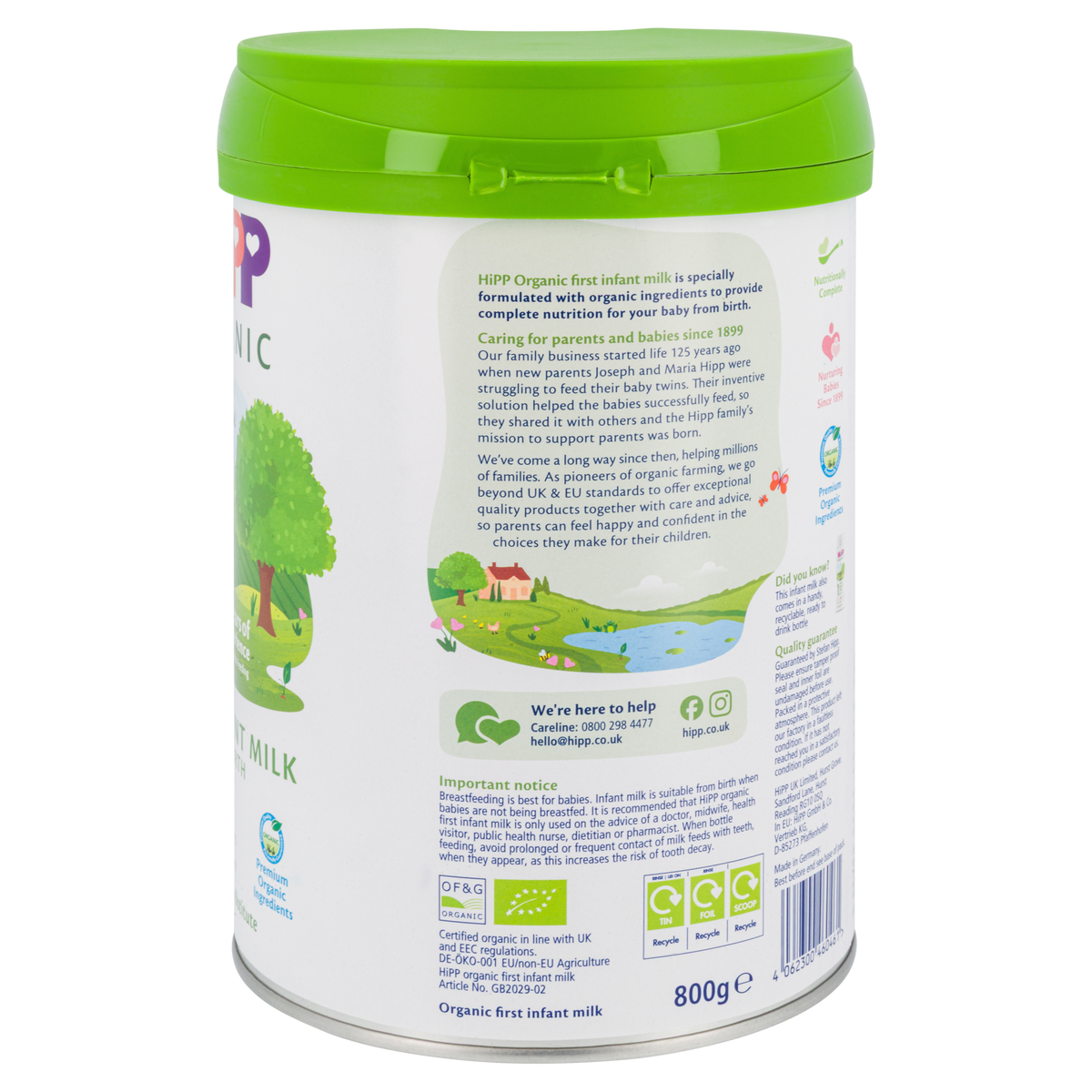 HiPP UK Bio Combiotik Cow Milk Baby Formula • Stage 1
