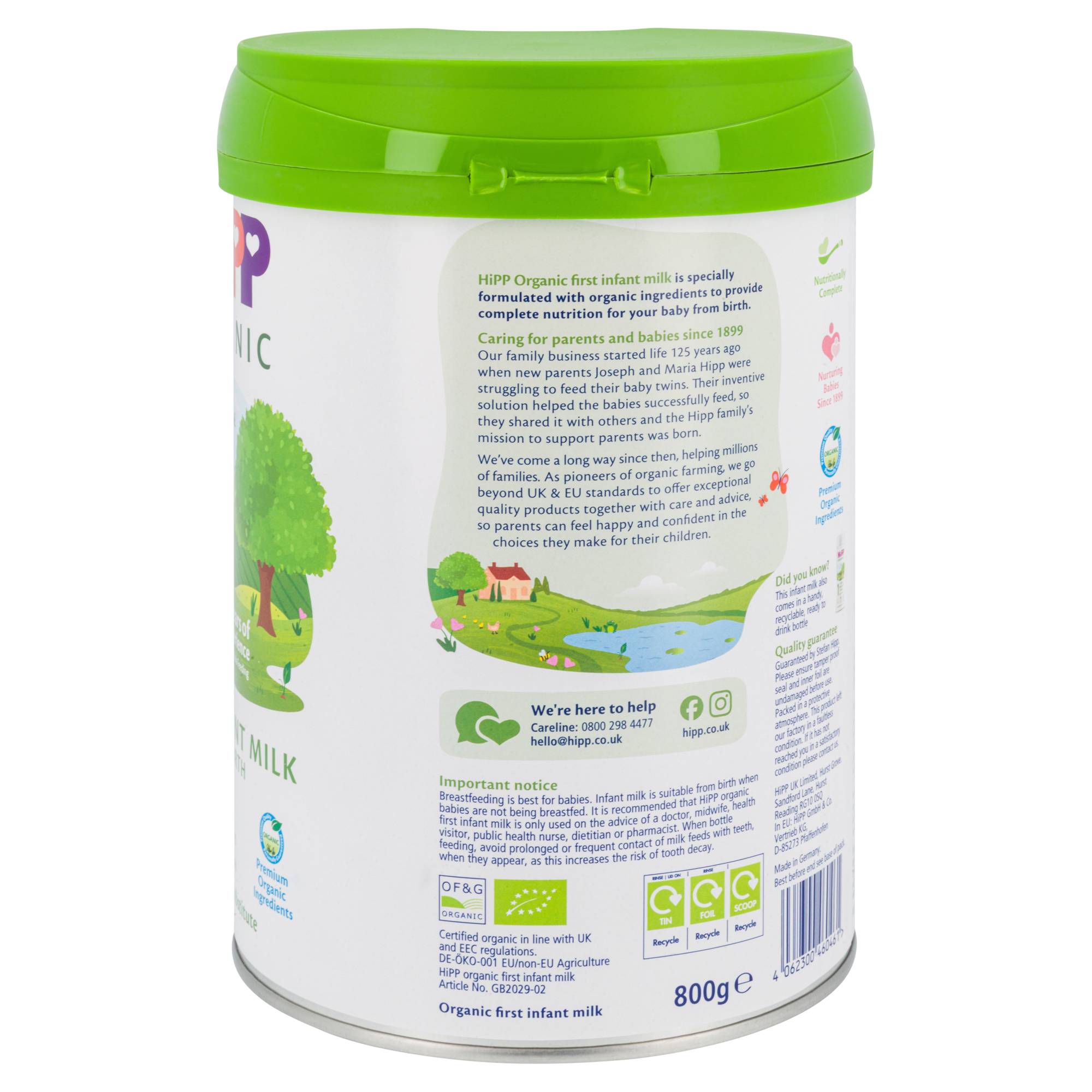 HiPP UK Bio Combiotik Cow Milk Baby Formula • Stage 1